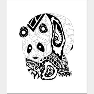 mexican panda bear with totonac patterns ecopop Posters and Art